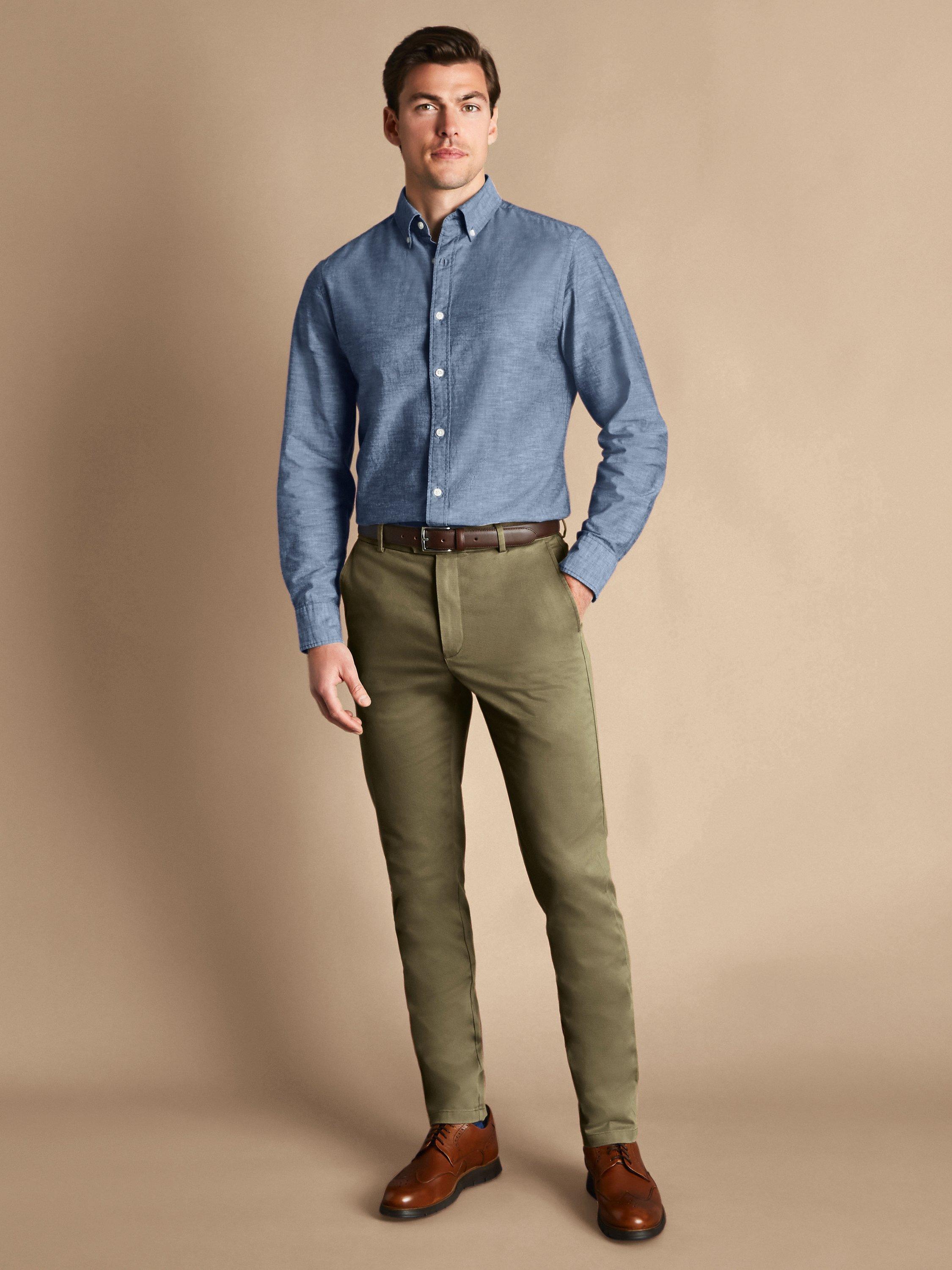 Charles Tyrwhitt Slim Fit Chinos, Olive Green