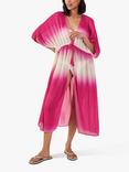 Accessorize Ombre Pleated Kaftan, Pink