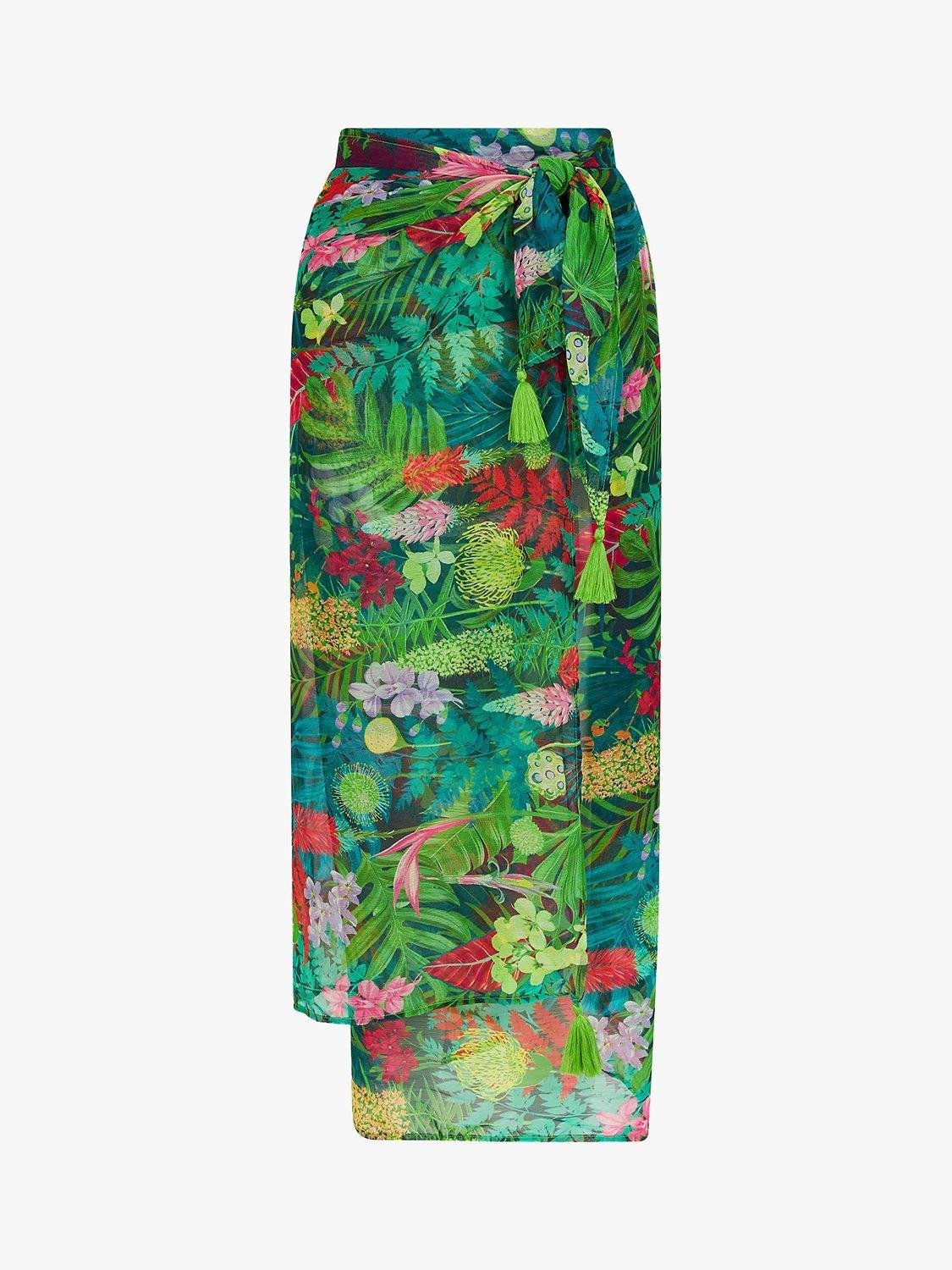 Product image 3 of 3, which shows Accessorize Jungle Print Tassel Sarong, Brights/Multi, One Size
