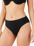 Accessorize Shimmer High Waist Bikini Bottoms, Black