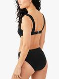 Accessorize Shimmer High Waist Bikini Bottoms, Black