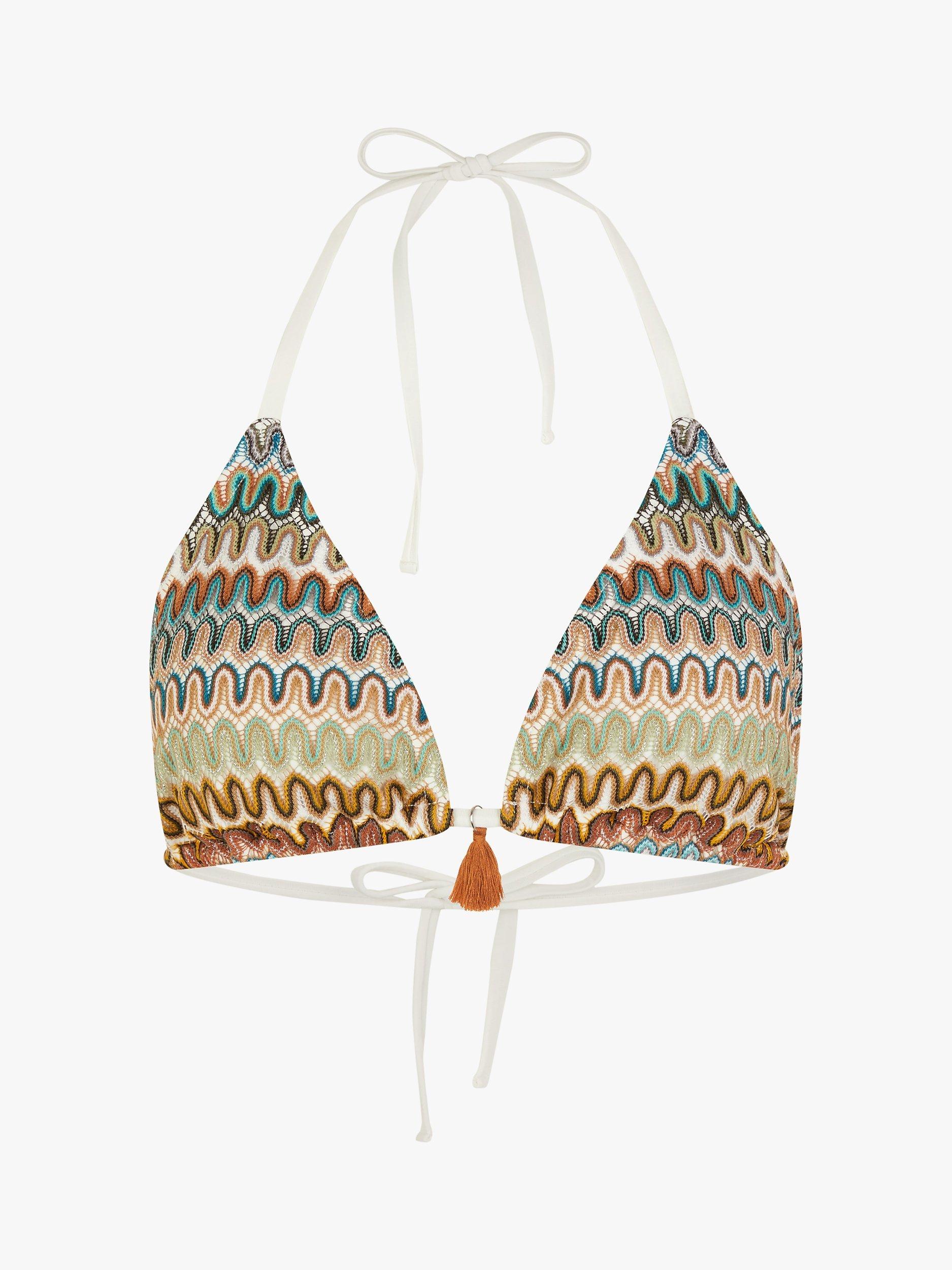 Product image 3 of 5, which shows Accessorize Crochet Triangle Bikini Top, Multi, 6