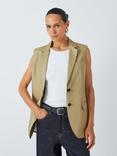 rag & bone Odessa Linen Sleveless Jacket, Sand