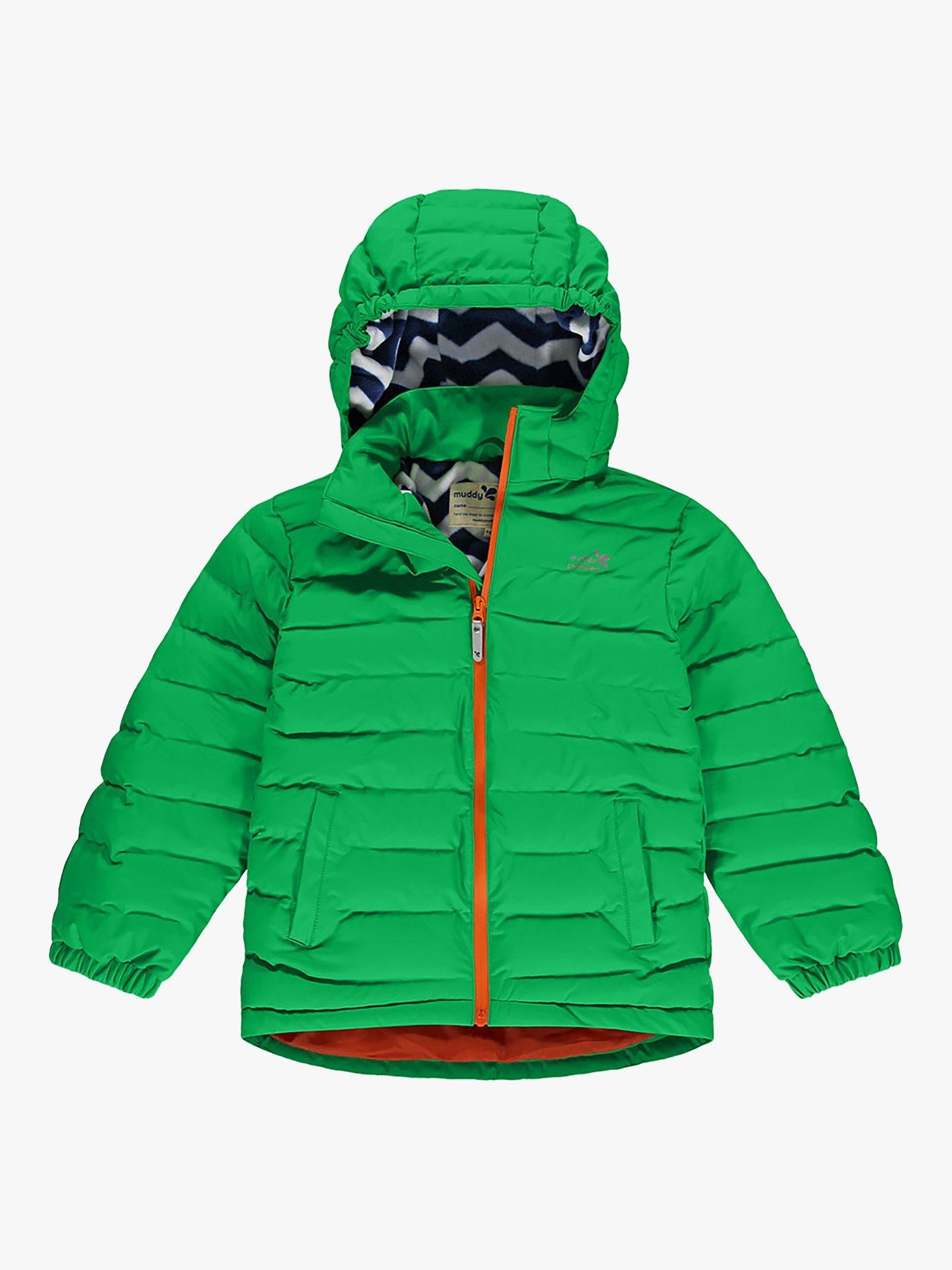 Muddy Puddles Kids' Waterproof Puffer Jacket, Green