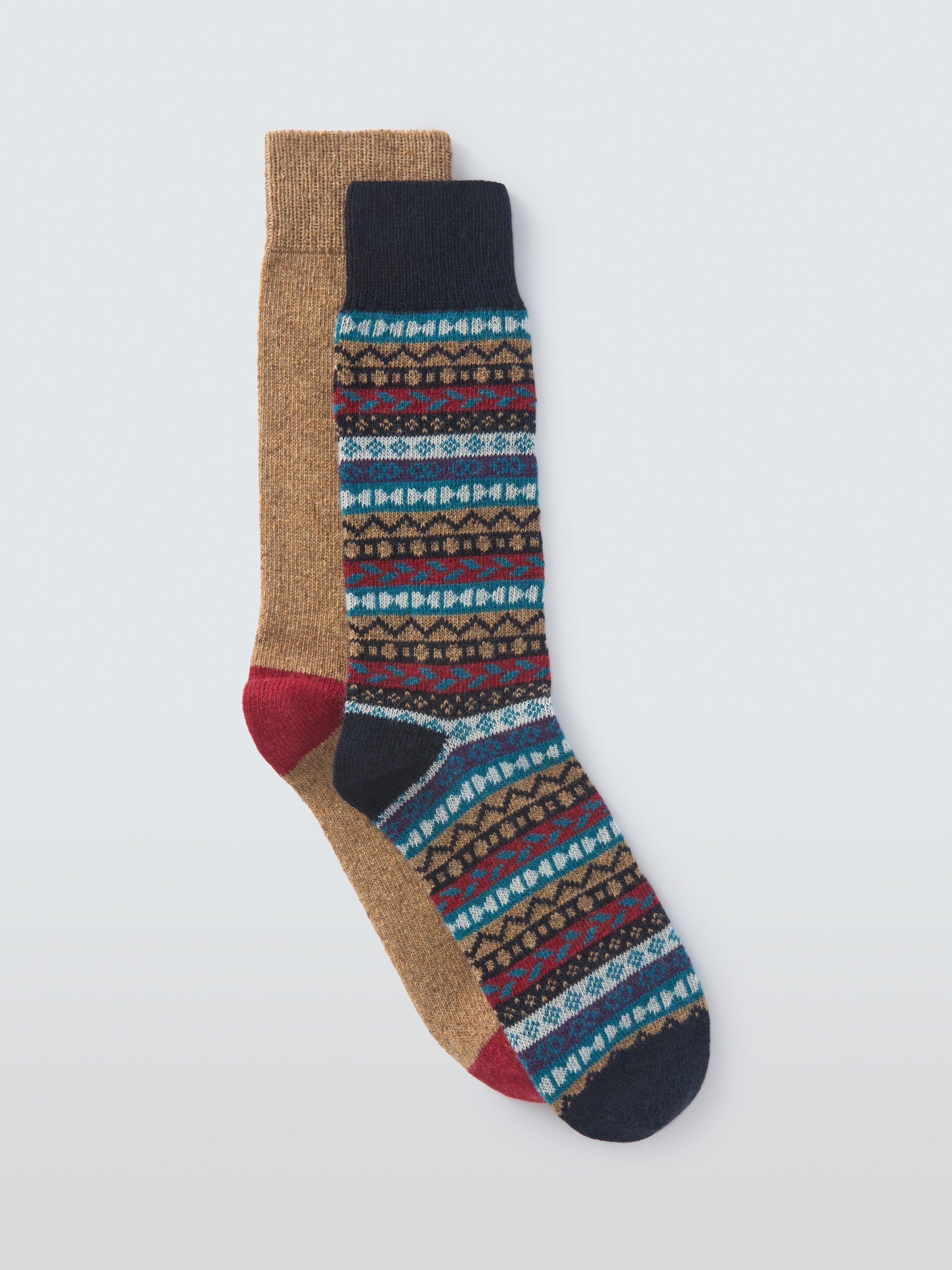 Barbour Jon Socks, Pack of 2, Navy/Biscuit