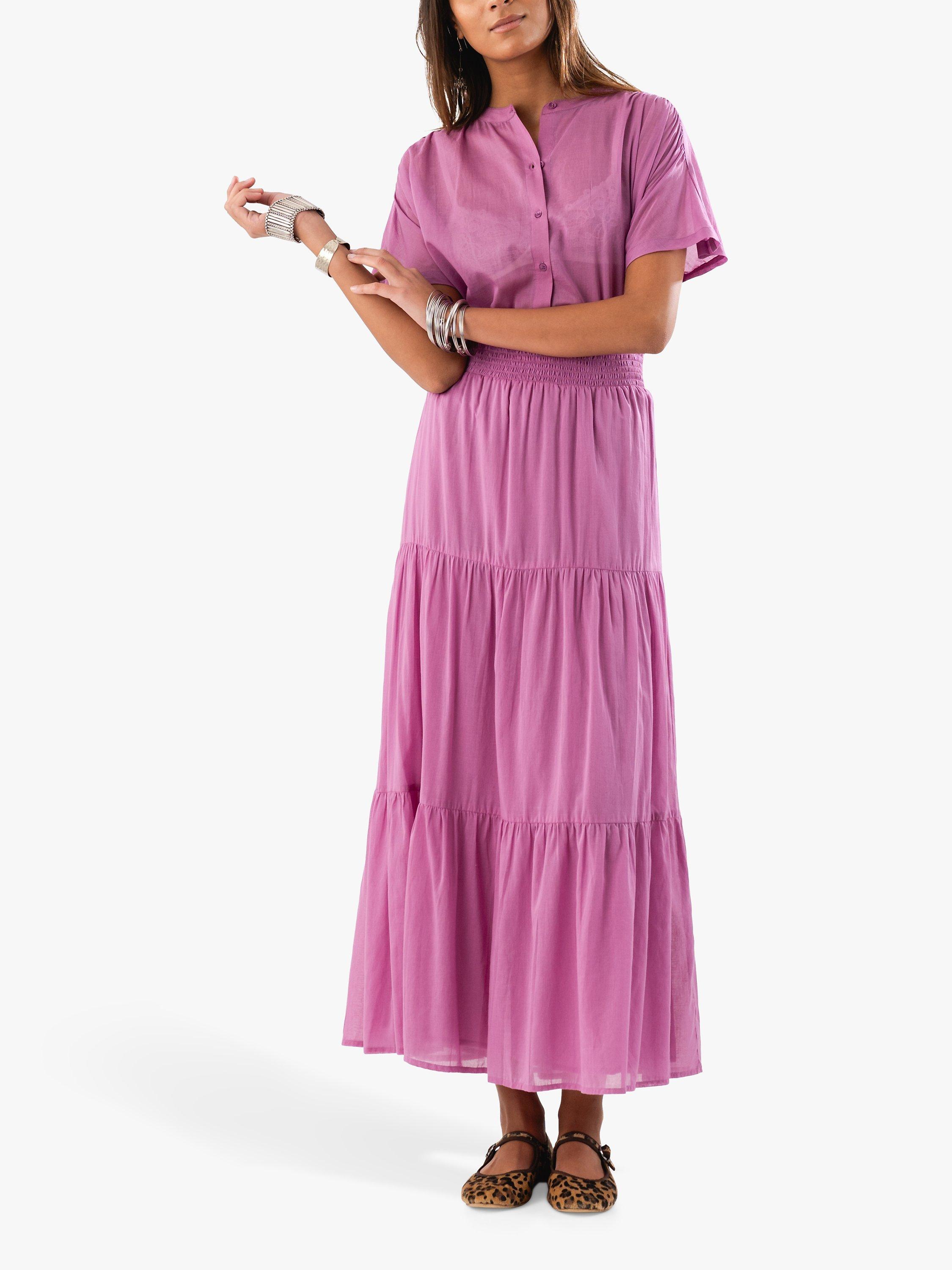 Lollys Laundry Mya Cotton Short Sleeve Shirt, Lilac