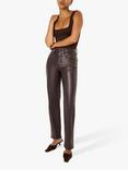 Good American Better Than Leather Faux Leather Trousers, Bark