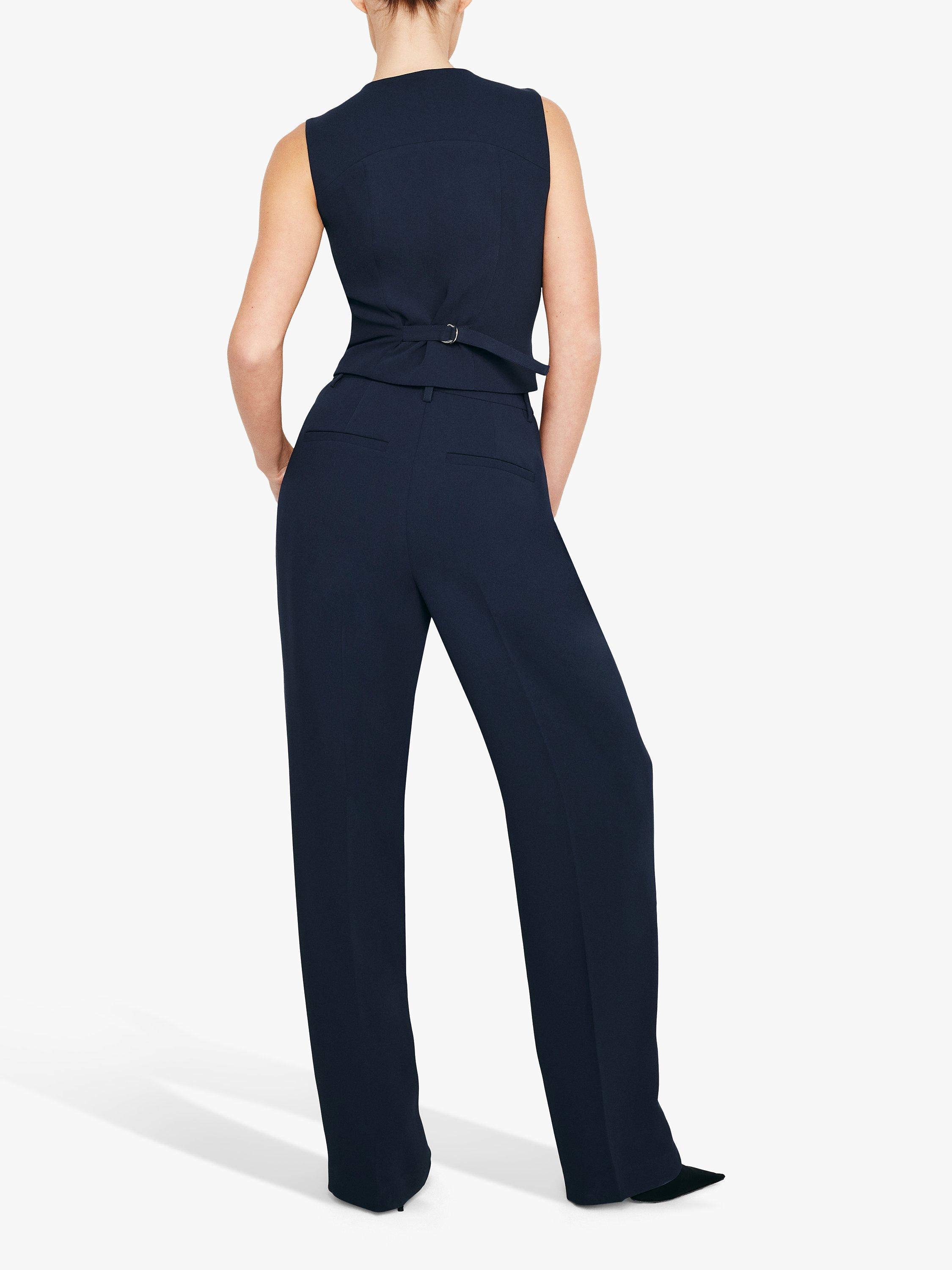 Product image 5 of 5, which shows Good American Luxe Column Suit Trousers, New Navy, 34