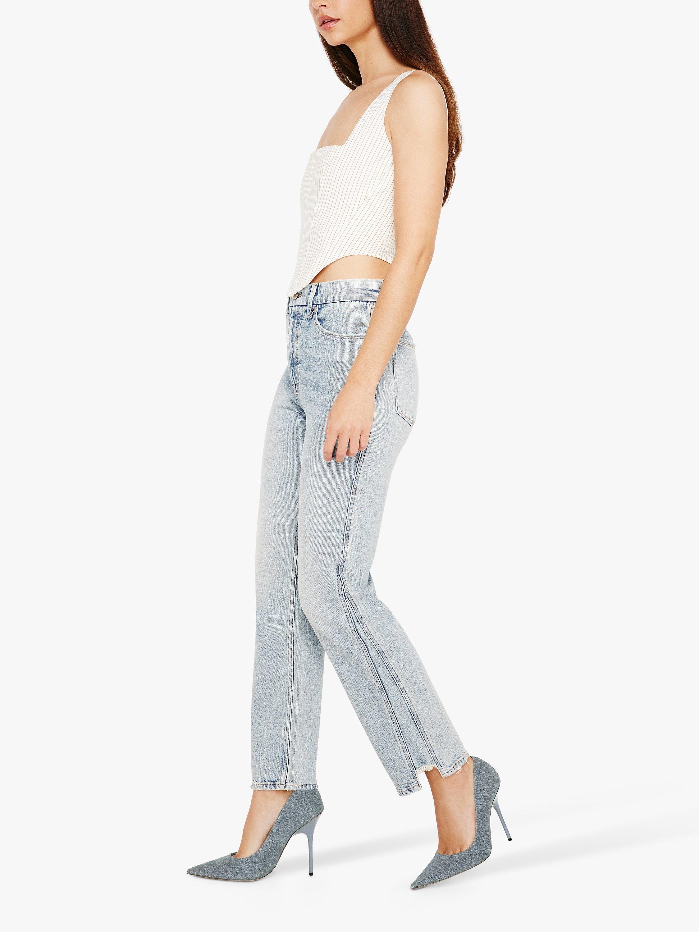 Product image 4 of 4, which shows Good American Good Curve Straight Cut Jeans, Indigo 545, 32