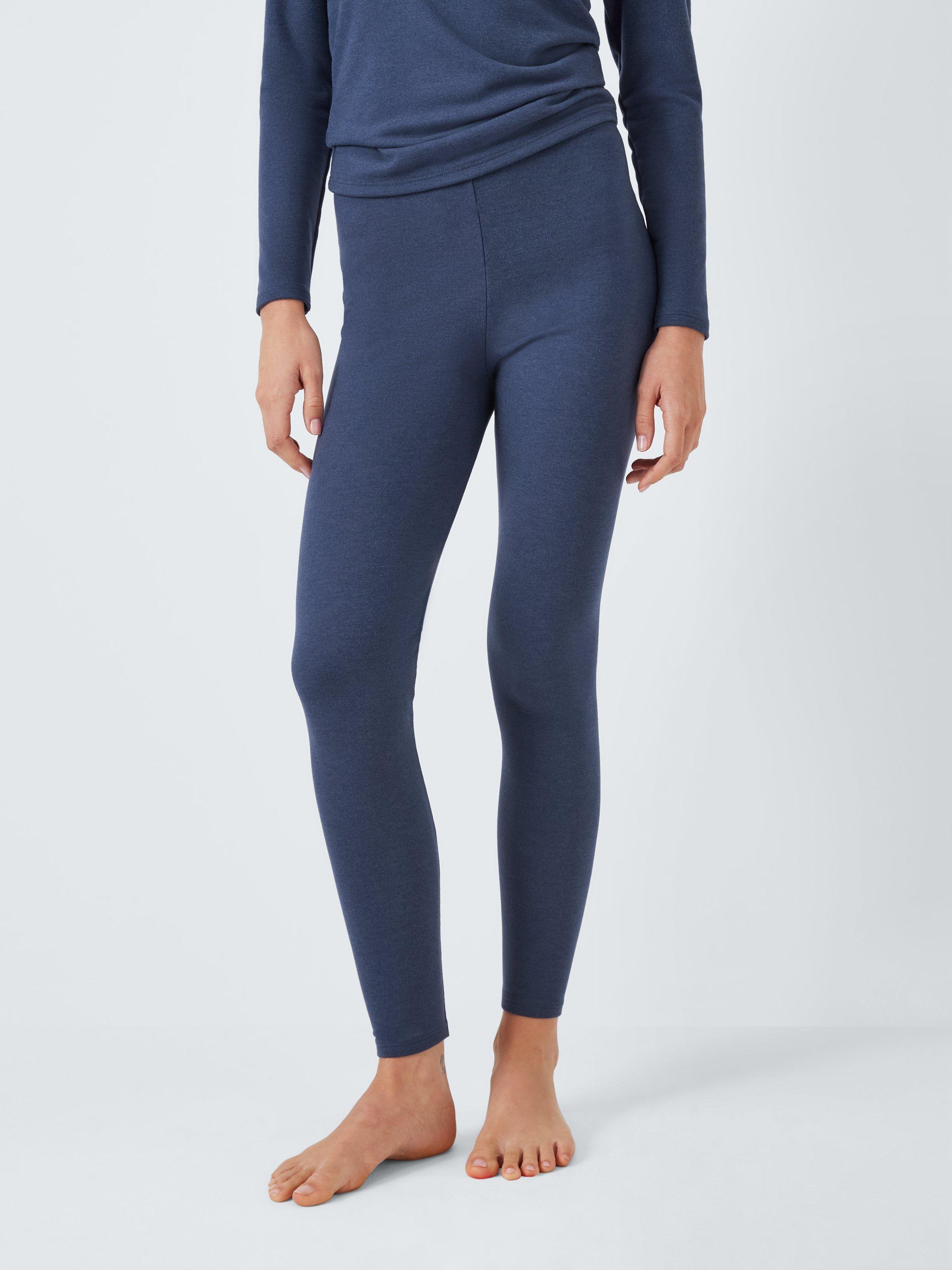 John Lewis Wool Blend Thermal Leggings Mid Blue