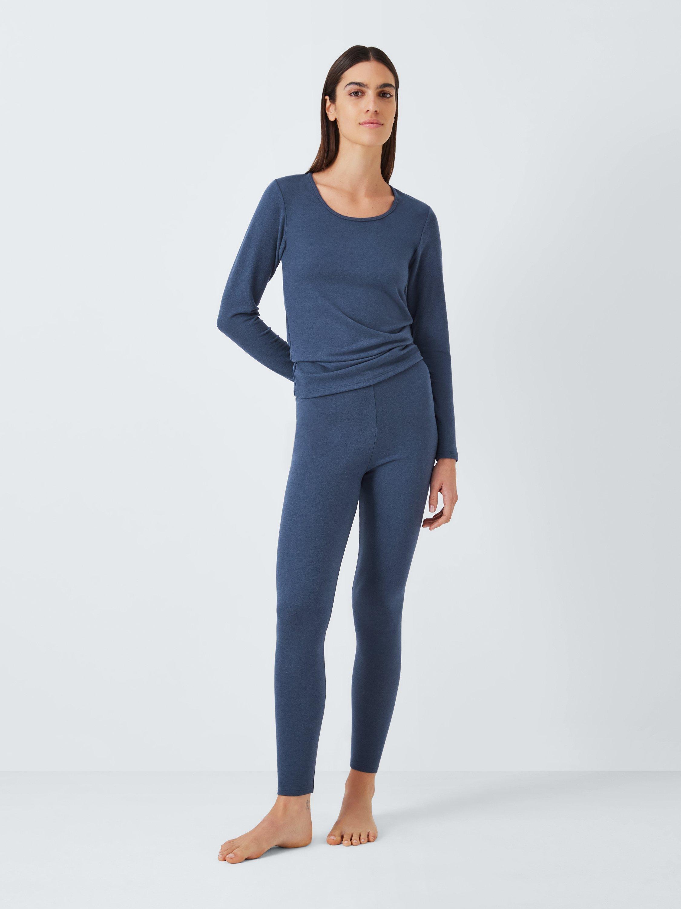 John Lewis Wool Blend Thermal Leggings Mid Blue