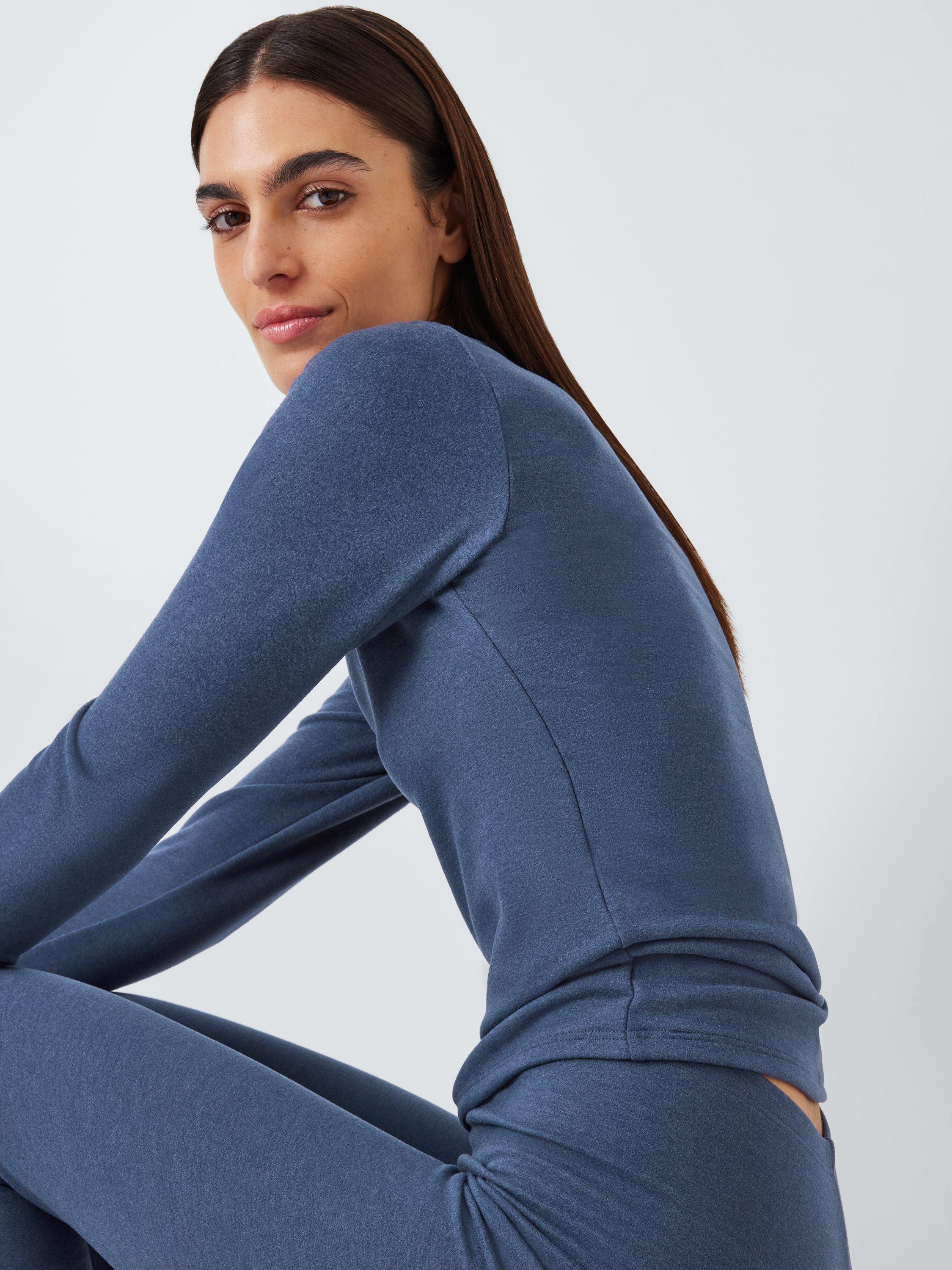 John Lewis Wool Blend Thermal Leggings Mid Blue