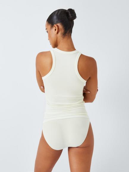 John Lewis Heat Generating Ribbed Racer Back Vest - view 2, Ivory