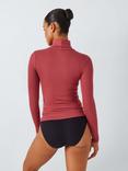 John Lewis Heat Generating High Roll Neck Thermal Top, Navy, Red Earth