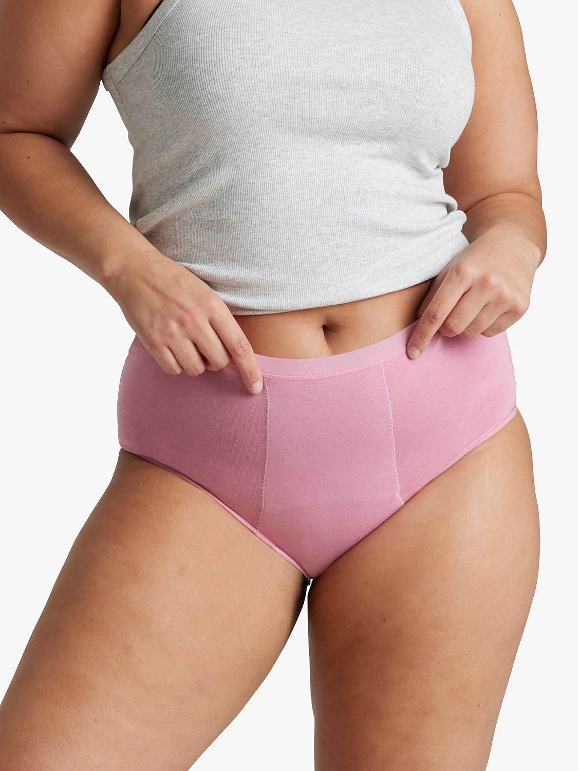 Product image 1 of 8, which shows Love Luna Period Proof Full Briefs, Pack of 2, Navy/Pink, 8-10