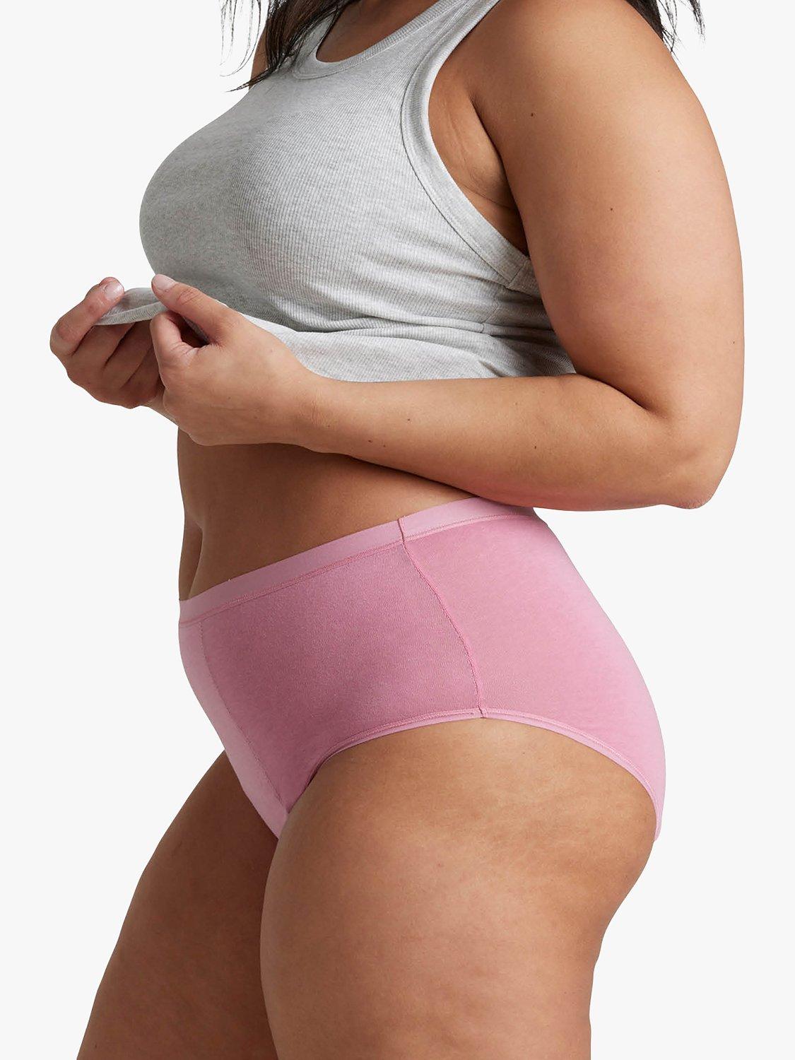 Product image 2 of 8, which shows Love Luna Period Proof Full Briefs, Pack of 2, Navy/Pink, 8-10