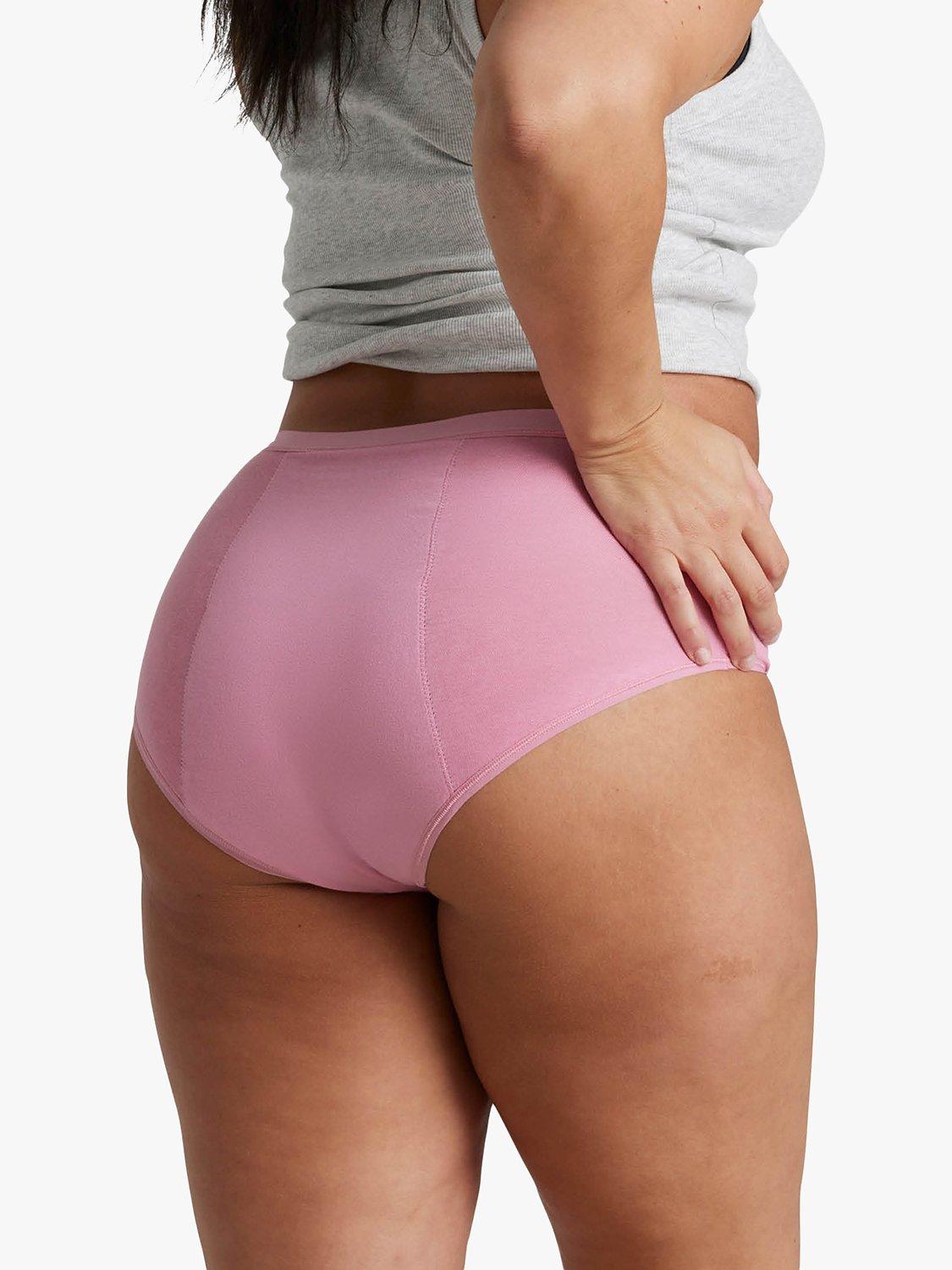 Product image 3 of 8, which shows Love Luna Period Proof Full Briefs, Pack of 2, Navy/Pink, 8-10