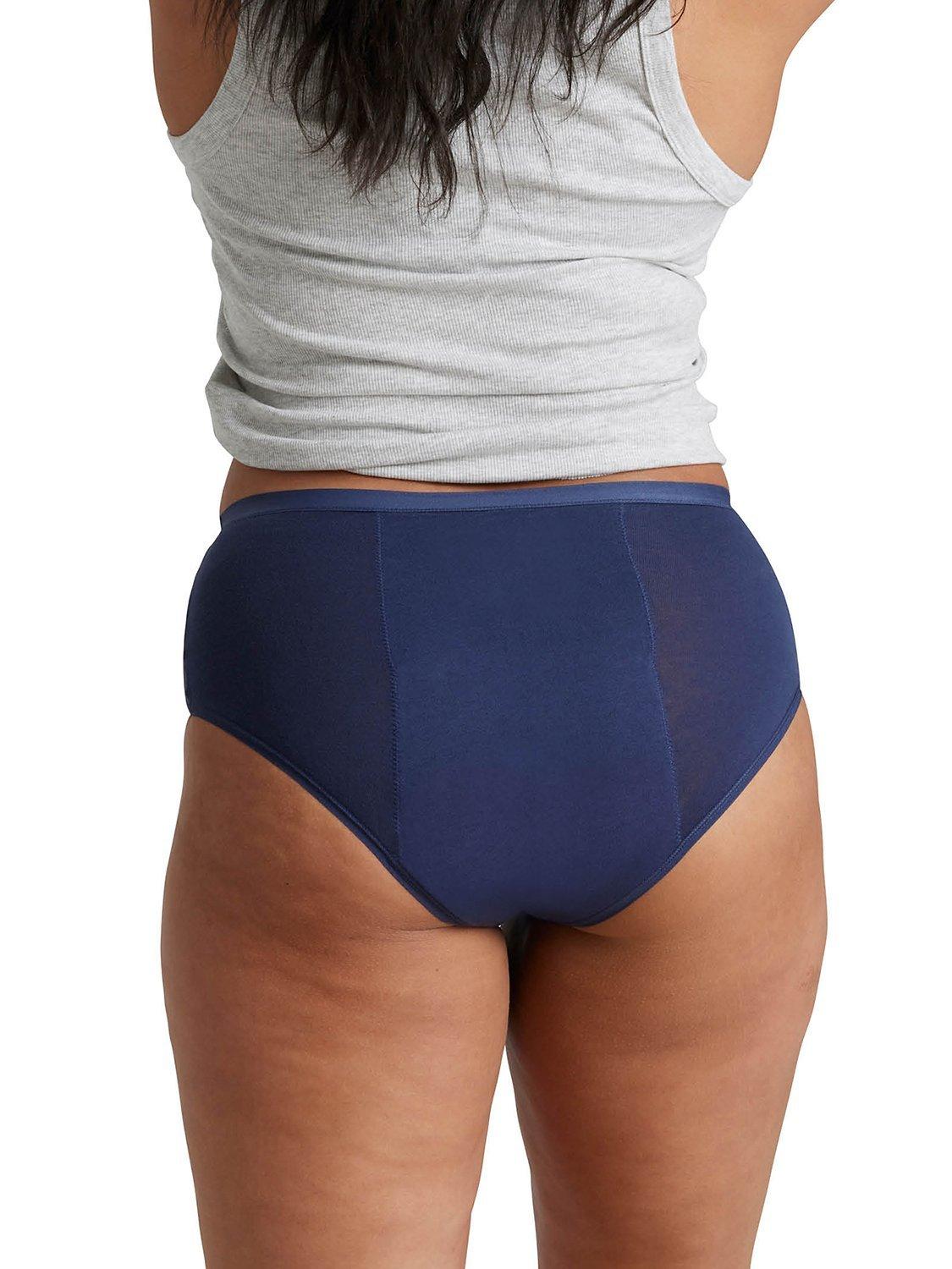 Product image 7 of 8, which shows Love Luna Period Proof Full Briefs, Pack of 2, Navy/Pink, 8-10