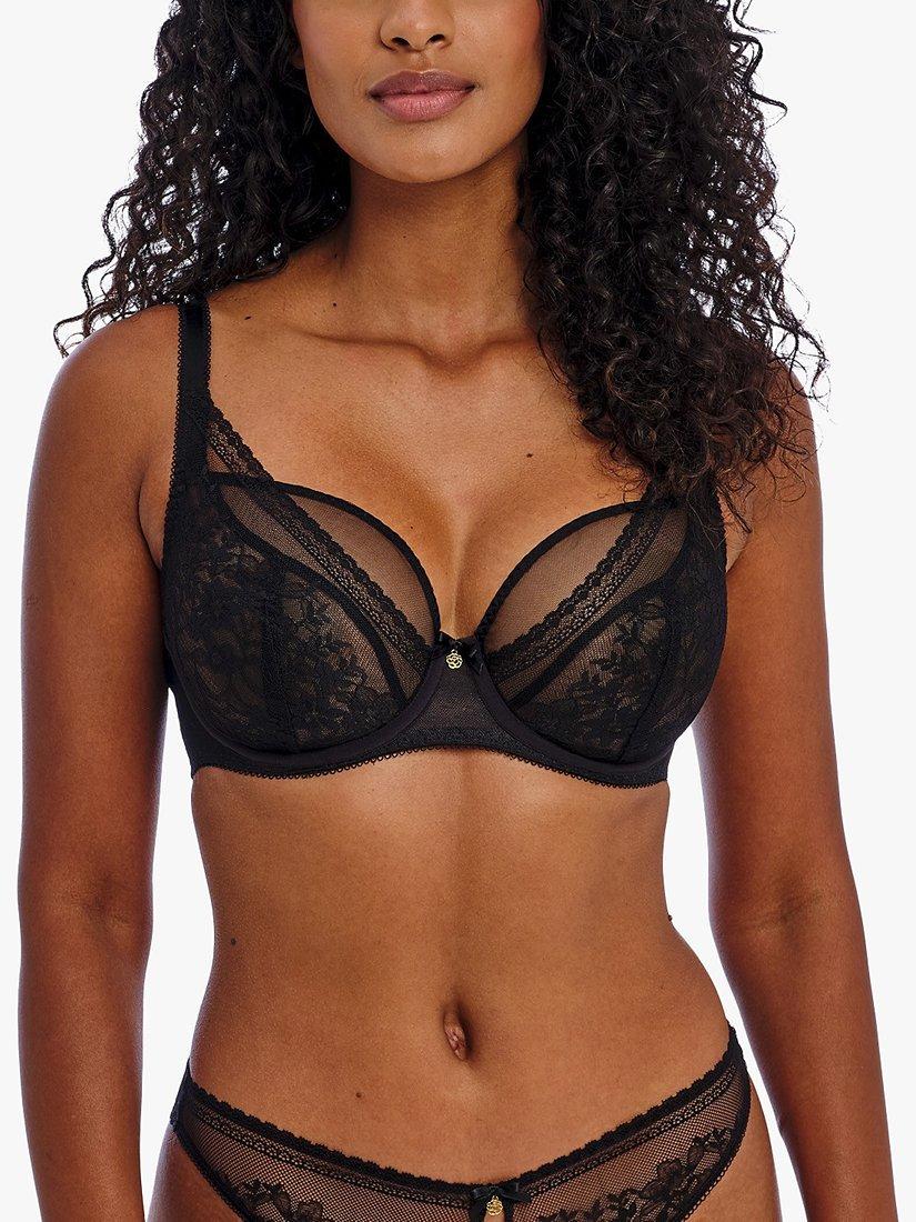 Product image 1 of 3, which shows Freya Sydnie Plunge Bra, Black, 30FF