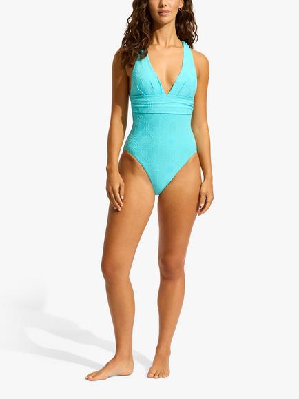 Seafolly Oasis X Back Swimsuit, Atoll, Atoll