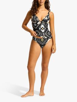 Seafolly Kasbah Retro Bikini Bottoms, Black Black - view 2, Black Black