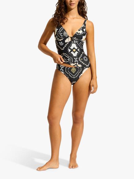 Seafolly Kasbah Retro Bikini Bottoms, Black Black - view 2, Black Black