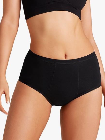 Love Luna Full Brief Period Pants, Pack of 3, Black, Black