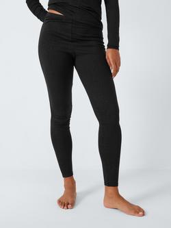 John Lewis Heat Generating Sparkle Leggings, Black, Black