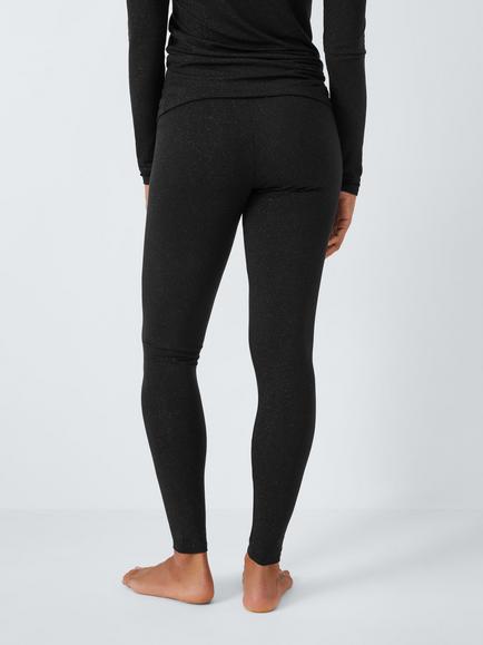 John Lewis Heat Generating Sparkle Leggings, Black - view 2, Black