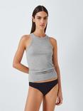 John Lewis Heat Generating Ribbed Racer Back Vest, Grey Marl