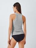 John Lewis Heat Generating Ribbed Racer Back Vest, Grey Marl