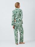 John Lewis Fir Tree Shirt Long Pyjama Set, Ivory/Green