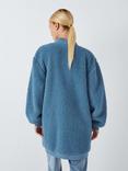 John Lewis  Borg Throw On Cardigan, Smoky Blue