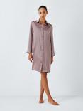 John Lewis Silk Long Sleeve Nightshirt, Quail Pink