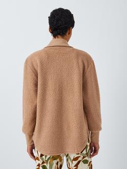 John Lewis Boucle Shacket, Caramel - view 2, Caramel