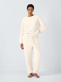John Lewis Borg Cuffed Top & Leg Pyjama Set, Ivory, Ivory