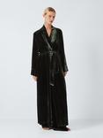 John Lewis Silk Blend Velvet Dressing Gown, Khaki