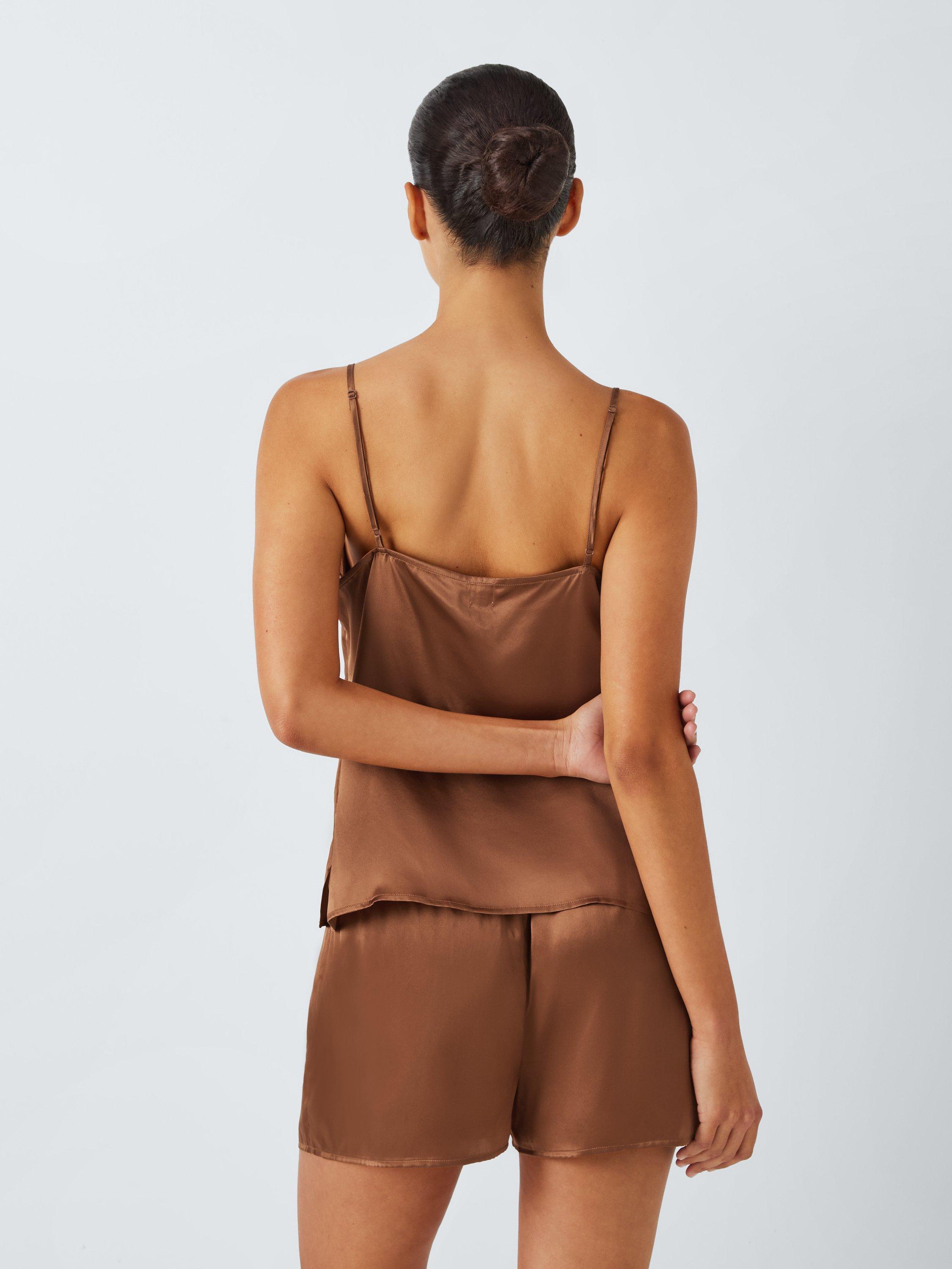 John Lewis Silk Camisole Pyjama Set Toffee