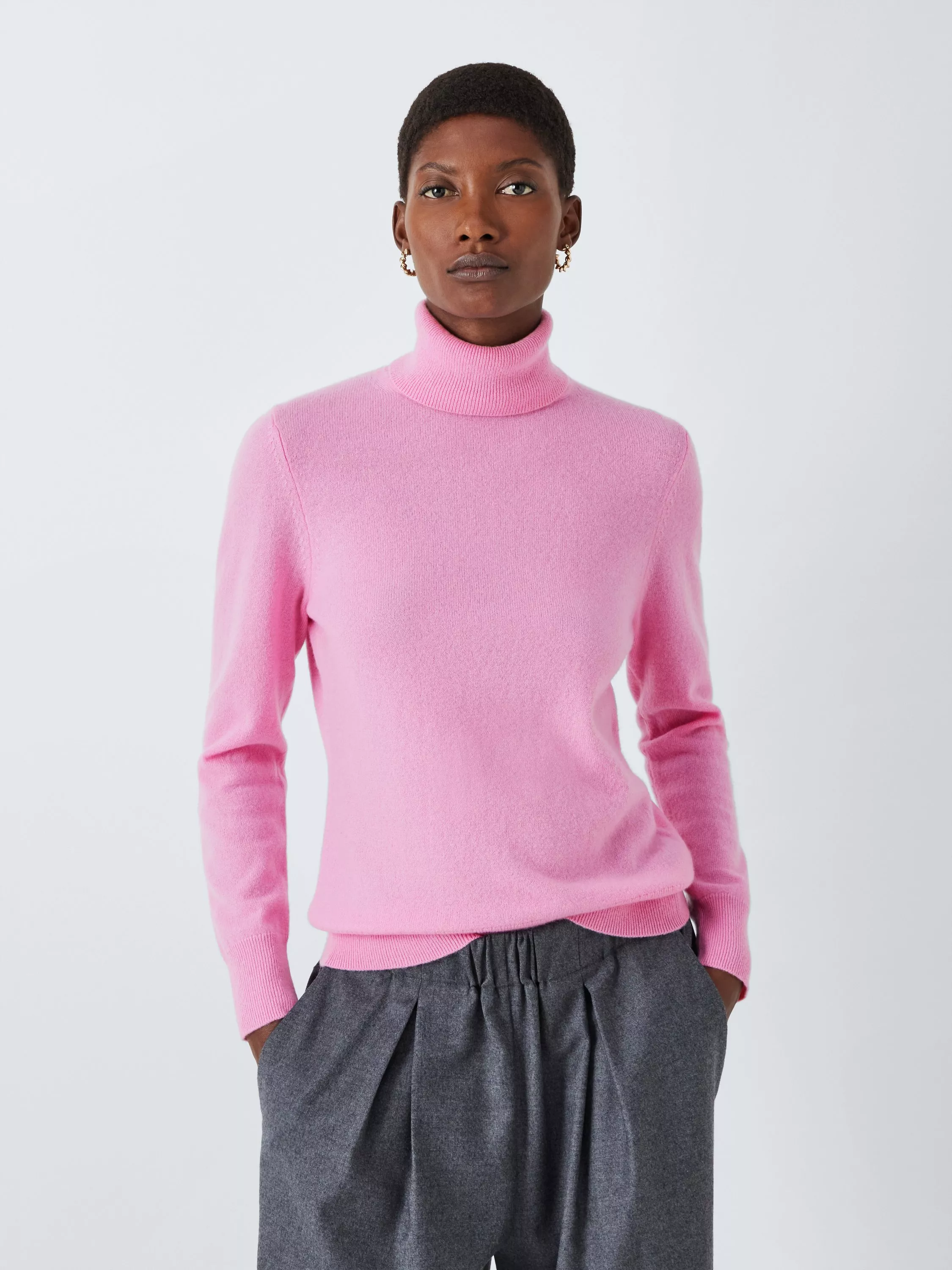 Baby pink polo neck best sale