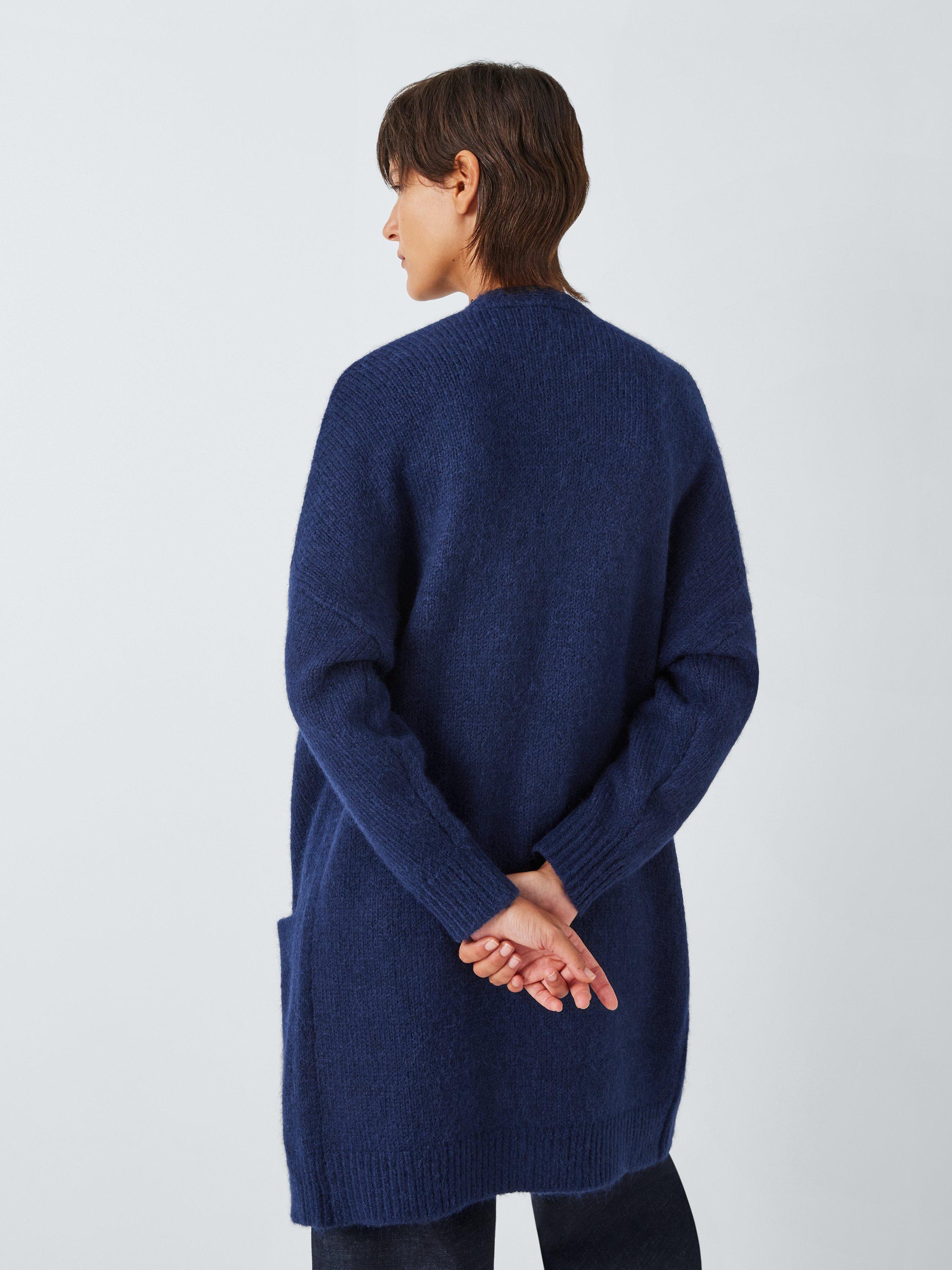 John Lewis Edge to Edge Alpaca Wool Blend Cardigan French Navy