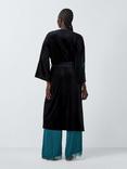 AND/OR Embroidered Velvet Dressing Gown, Black