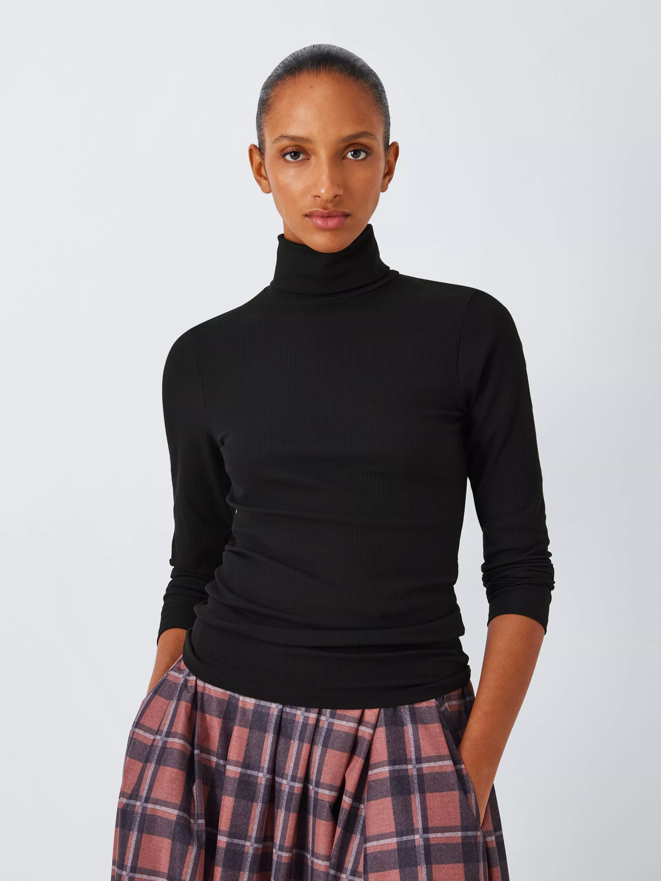 Women s Black Roll Neck Knitwear John Lewis Partners