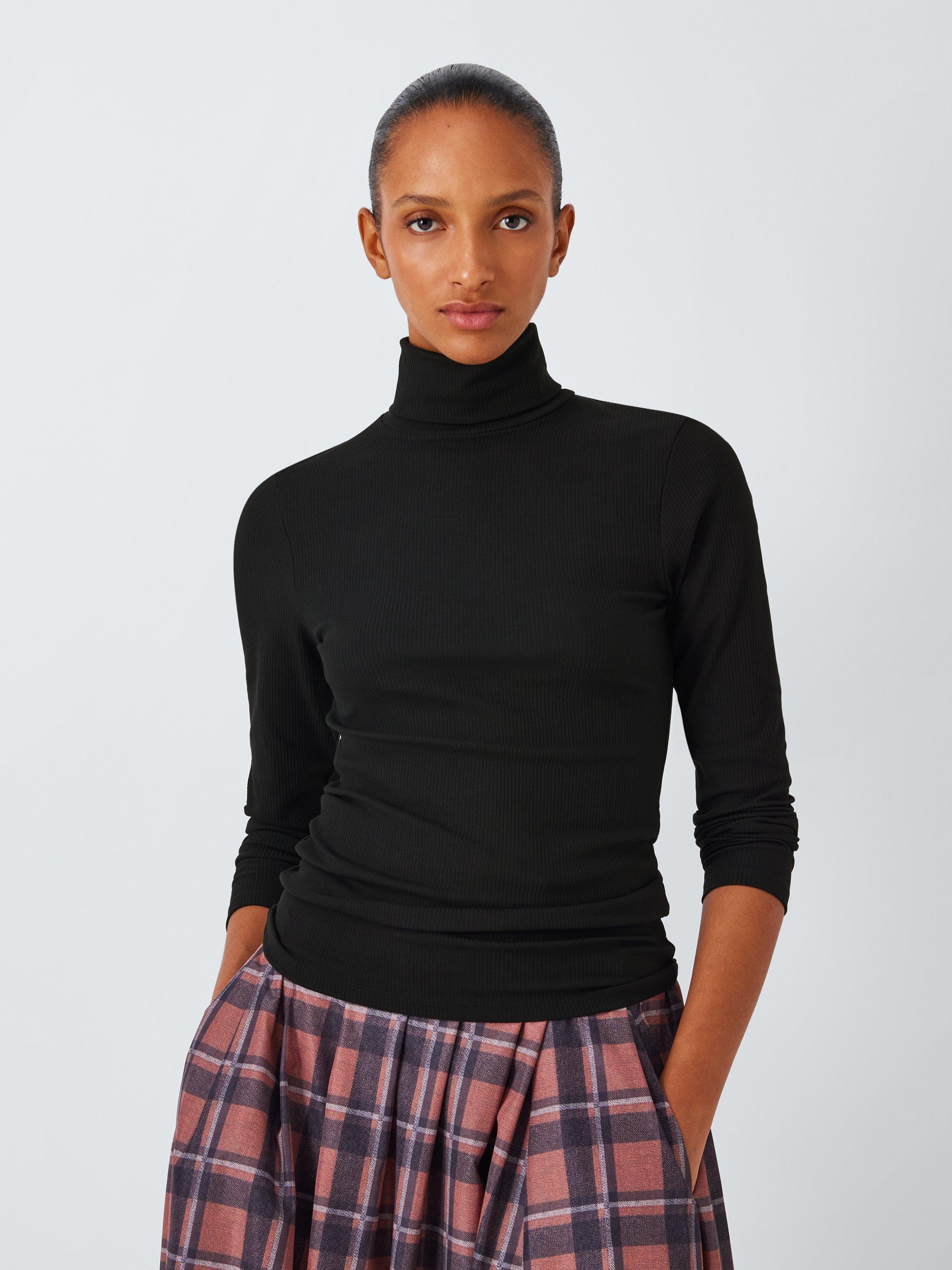 John Lewis Rib Roll Neck Top