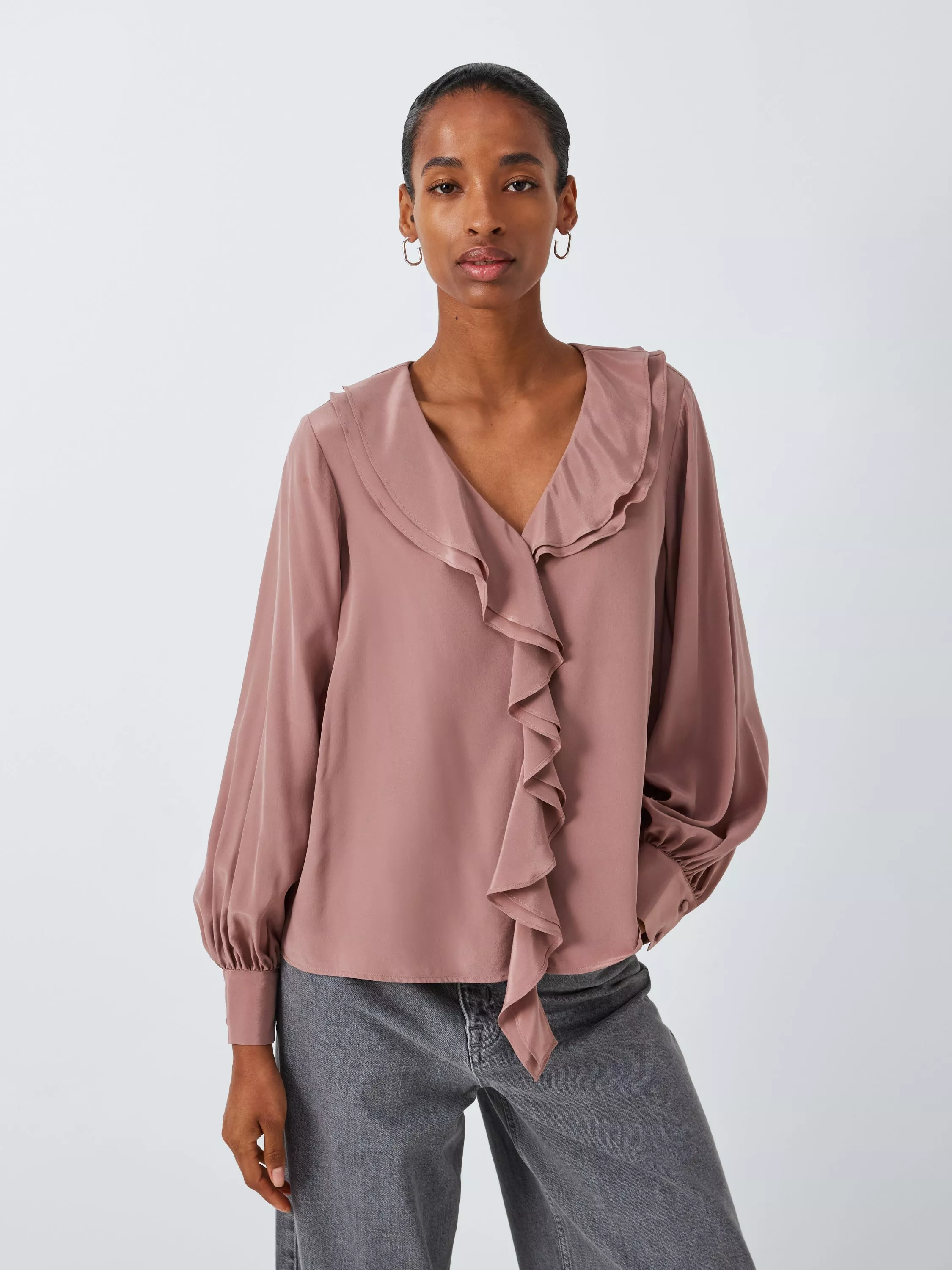 A.L.C. Sophie Silk Drape Blouse newest in Carnation