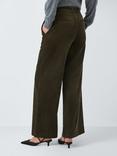 John Lewis Wide Leg Cord Trousers, Khaki