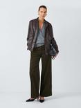 John Lewis Wide Leg Cord Trousers, Khaki