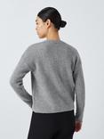 John Lewis Diamonte Button Cardigan, Grey Marl