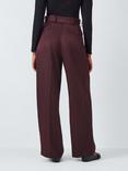 John Lewis Wide Leg Satin Trousers, Berry