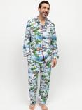 Cyberjammies Montana Winterscape Shirt Long Pyjama Set, White/Multi