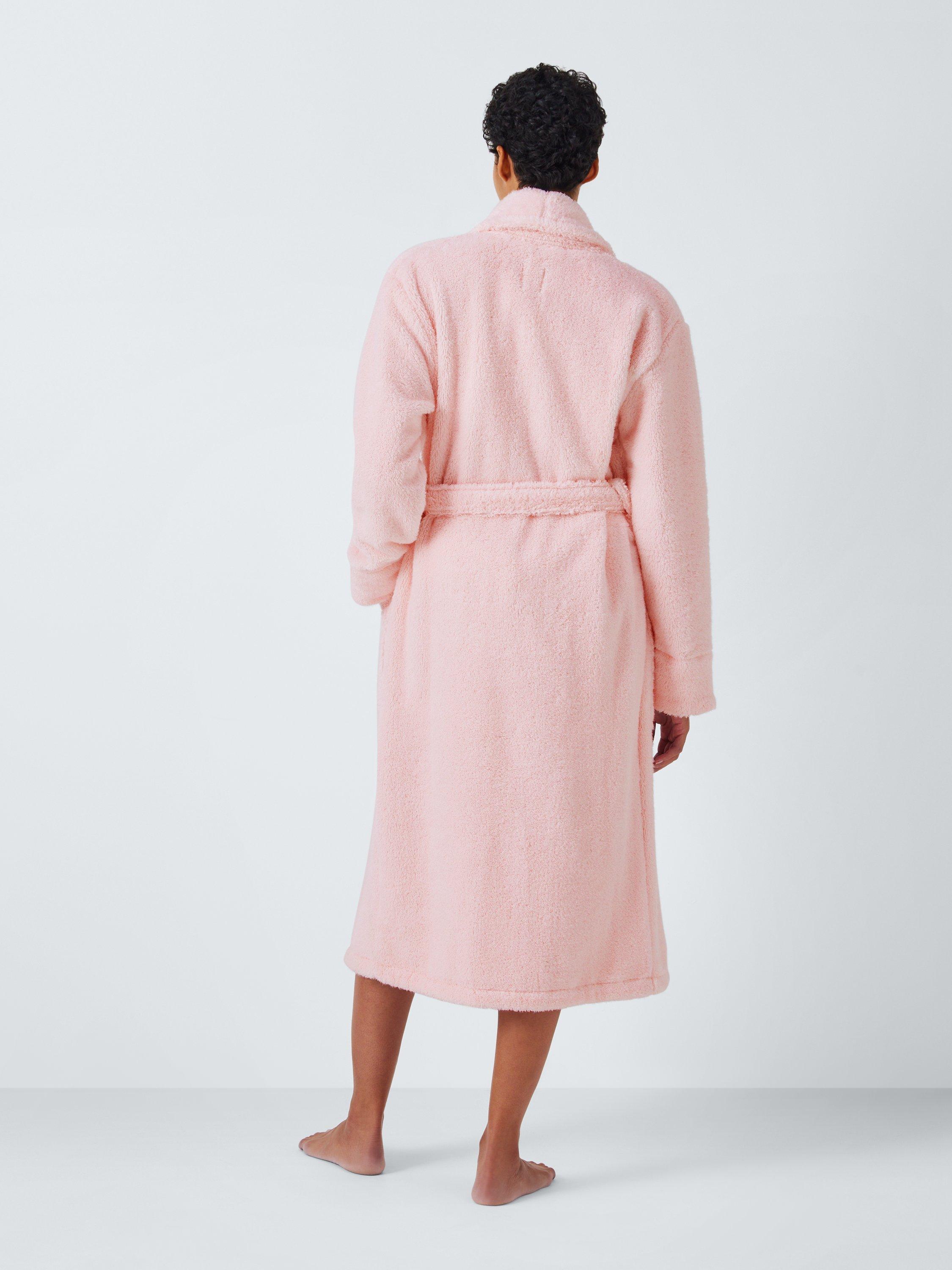 John Lewis Luxury Organic Cotton Blend Towelling Dressing Gown Pink